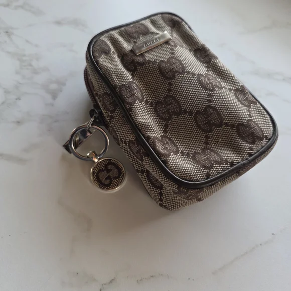 Gucci Monogram Mini Pouch in Brown/Tan - Picture 8 of 11